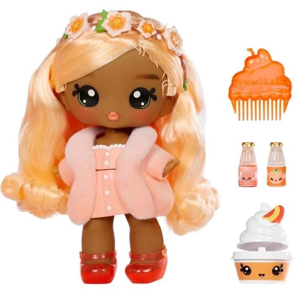 Yummiland - Stor 25 cm dukke til at style og kramme - Kæledyr + duftende læbepomade - Pia - Fra 4 år