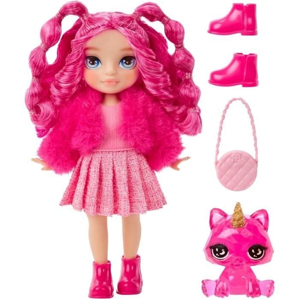 Rainbow High Littles - 15 cm dukke + kæledyr - lyserød - Fra 4 år