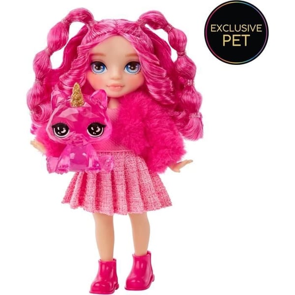 Rainbow High Littles - 15 cm dukke + kæledyr - lyserød - Fra 4 år