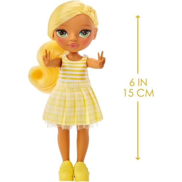 Rainbow High Littles - 15 cm dukke + kæledyr - gul - Fra 4 år
