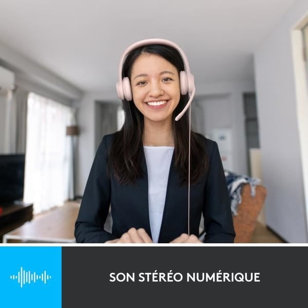 Kuulokemikrofoni - Langallinen - Logitech - H390 - Stereo. Sisäänrakennettu mikrofoni. Melunvaimennus - Vaaleanpunainen