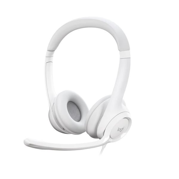 Kuulokemikrofoni - Langallinen - Logitech - H390 - Stereo. Sisäänrakennettu mikrofoni. Melunvaimennus - Valkoinen