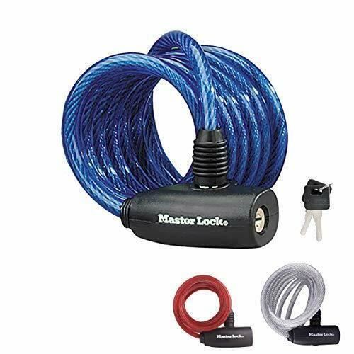 Masterlock Kabellås - 8127EURDPRO - 1,8m x 8mm - Vridet Stål - Blå