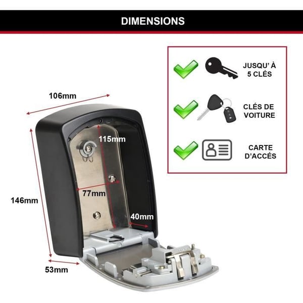 Masterlock säkerhetsskåp nyckellåda 5403EURD XL-format