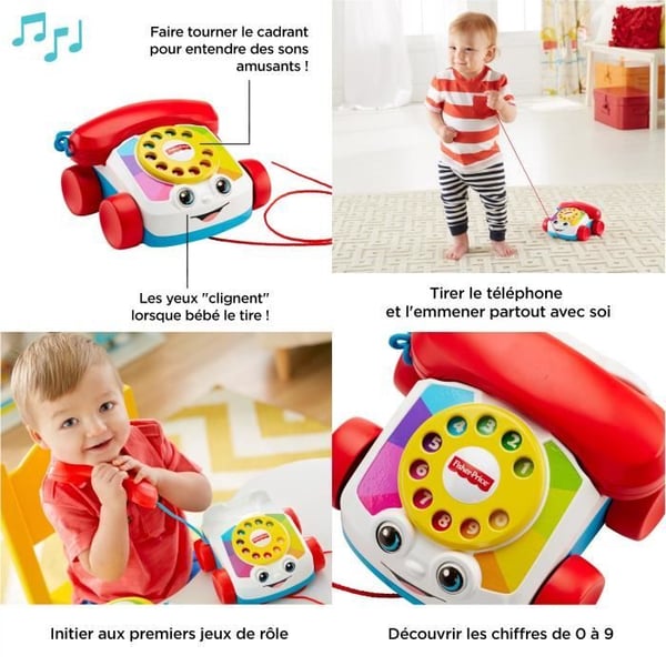 Fisher-Price - Den animerede telefon - Udviklingslegetøj - 12 måneder og derover FGW66