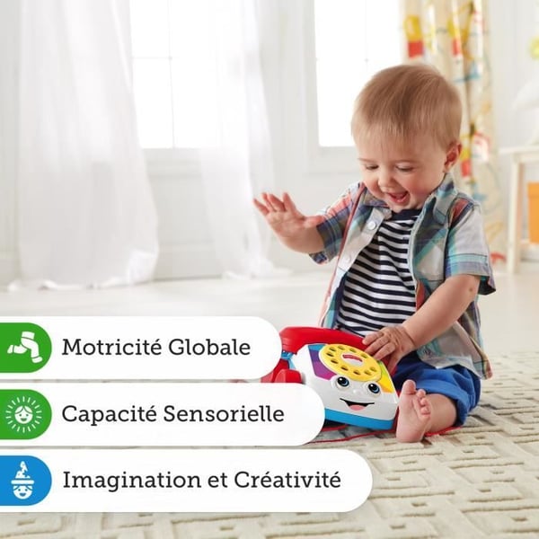 Fisher-Price - Den animerede telefon - Udviklingslegetøj - 12 måneder og derover FGW66
