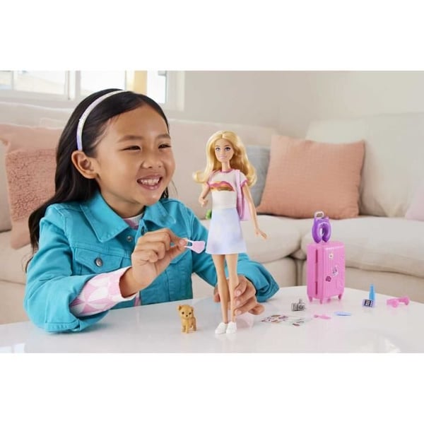 Barbie-Barbie on the Go-lekset med valp och tillbehör HJY18
