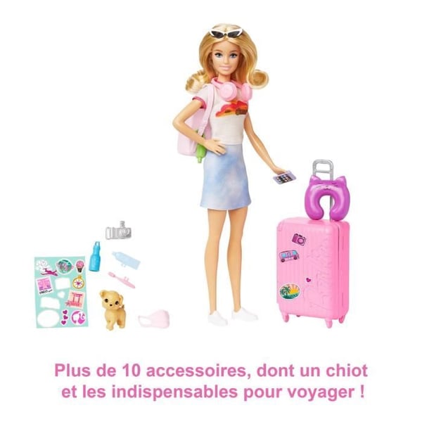 Barbie-Barbie on the Go-lekset med valp och tillbehör HJY18