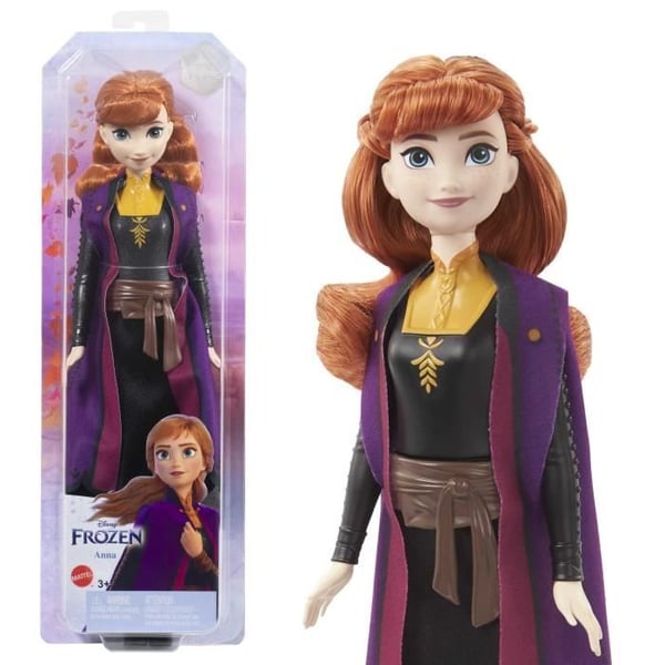 Frost 2 - Anna - Mattel Disney-dukke med kjole og tilbehør HLW50