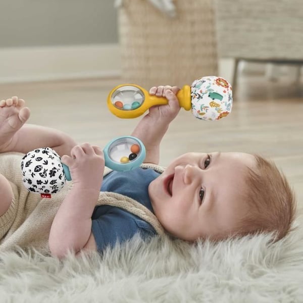 Fisher-Price-Mine Første Maracas-Aktivitetslegetøj 2 rangler fra 3 måneder HMF34