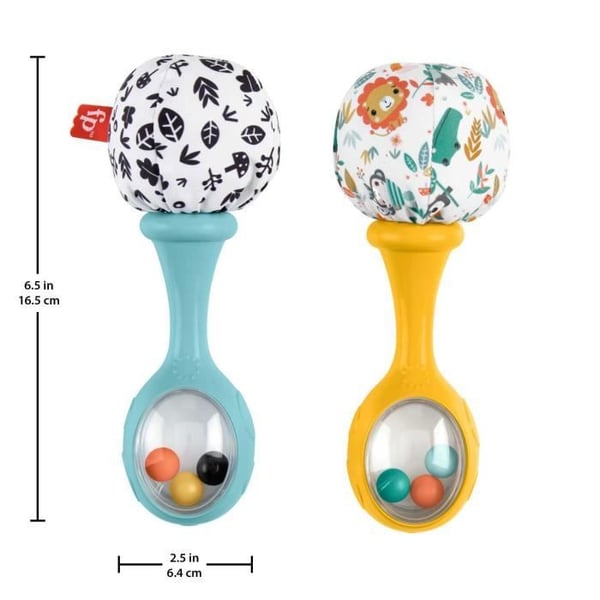 Fisher-Price-Mine Første Maracas-Aktivitetslegetøj 2 rangler fra 3 måneder HMF34