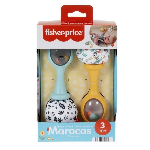Fisher-Price-Mine Første Maracas-Aktivitetslegetøj 2 rangler fra 3 måneder HMF34