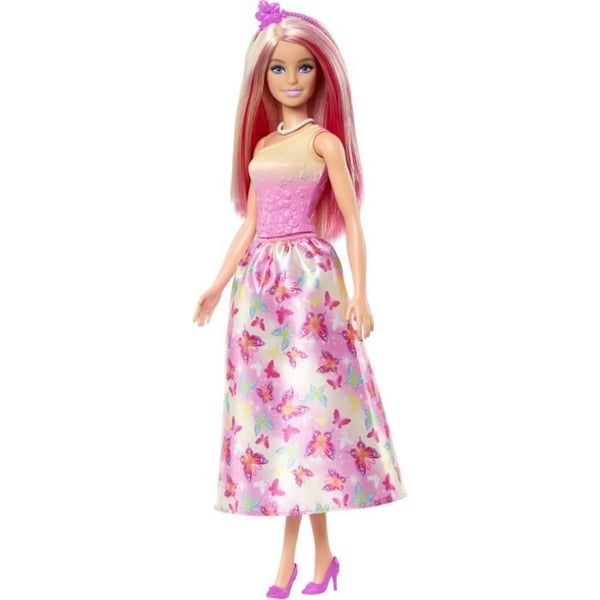 Barbie havfruedukker med farverigt hår og finne og pandebånd HRR08