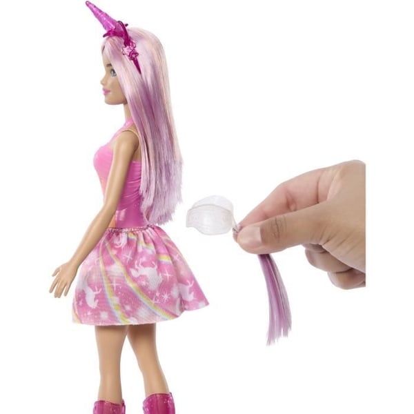 Barbie enhjørningsdukker med fantasihår og ombre-outfits HRR13