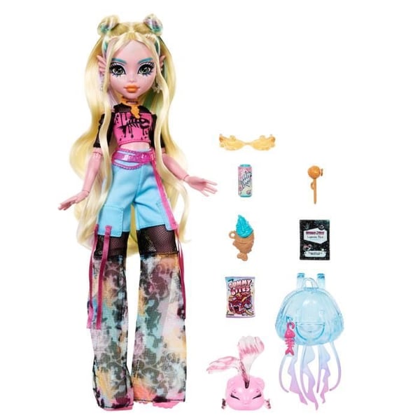 Monster High Lagoona Blå Dukke med Kæledyr og Tilbehør HXH75