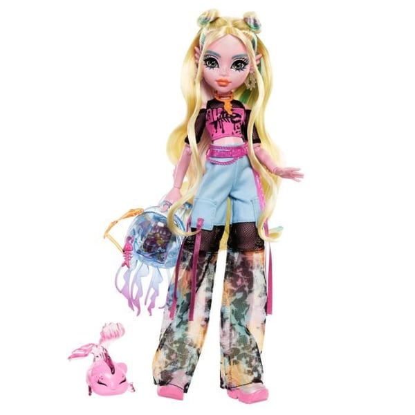 Monster High Lagoona Blå Dukke med Kæledyr og Tilbehør HXH75