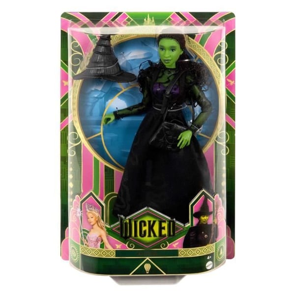 Mattel Wicked Elphaba -nukke irrotettavilla asusteilla ja vaatteilla - Wicked - HXT62