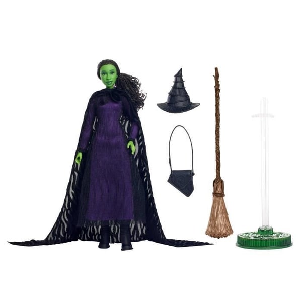 Mattel Wicked Elphaba Dukke med Flettet Hår og Flere Poser - Wicked - HXY38