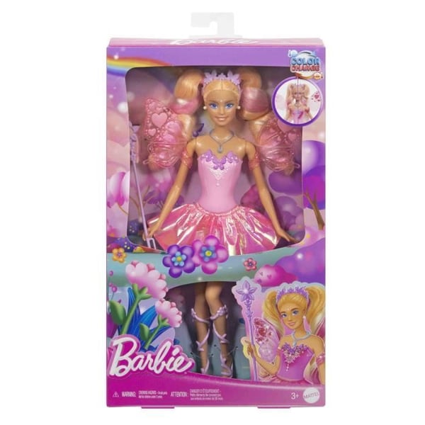 Barbie fe-dukke - farveskiftende vinger og outfit