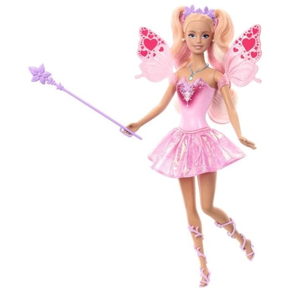 Barbie fe-dukke - farveskiftende vinger og outfit