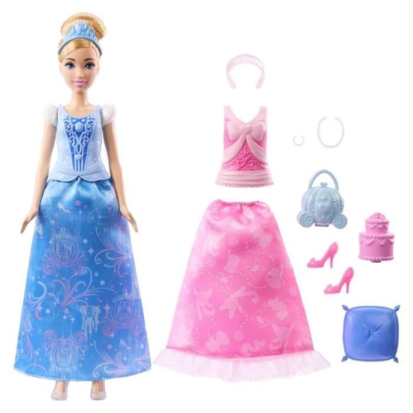 Disney Prinsesse Askepot Dukke og Outfits Sæt med Tilbehør - Alder 3+ - JCR95