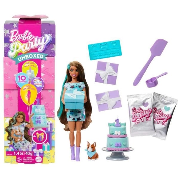 BARBIE Party Opackad Blå Hund - JFG72