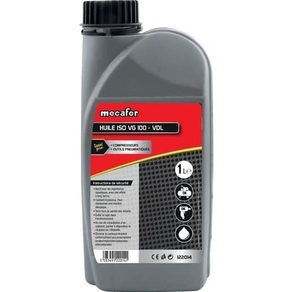 MECAFER kompressorolja - 1L - Mineralolja - ISO VG100 - Smörjmedel