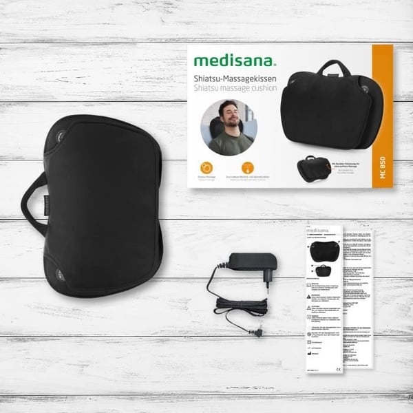 MEDISANA MC 850 - Shiatsu-hierontatyyny hartioille, selälle, jaloille ja niskalle - 2 nopeutta - Lämpötoiminto - Joustava pehmuste