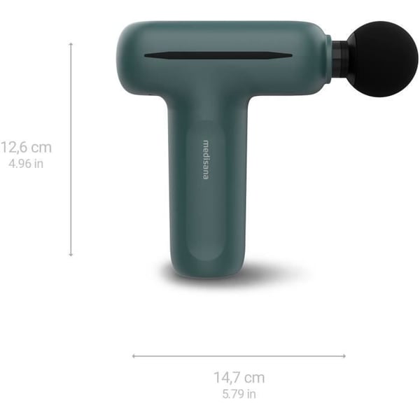 Massagepistol - MEDISANA MG 200 - 5 perkussionsniveauer - 5 V - 50 dB - Grå / Grøn