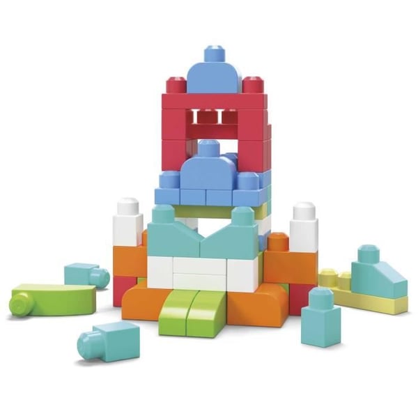 Mega Bloks - Medium Rosa Påse 60 Klossar - Byggklossar - 12 Månader och Uppåt DCH54