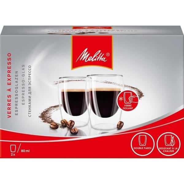 MELITTA Set med 2 espressoglas 80 ml transparenta