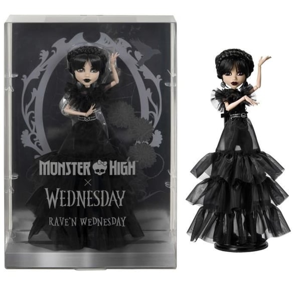 Monster High - Wednesday Addams i gallafestkostume - Dukke - Monster High - HXJ03