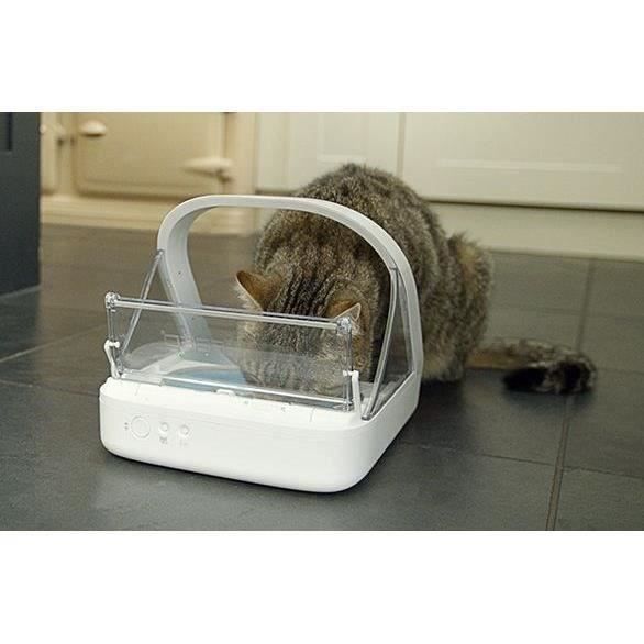 SUREFEED Mikrochip Foder/Kibble Dispenser - Vit (Enkel skål. Dubbel skål. Matta och etikett)