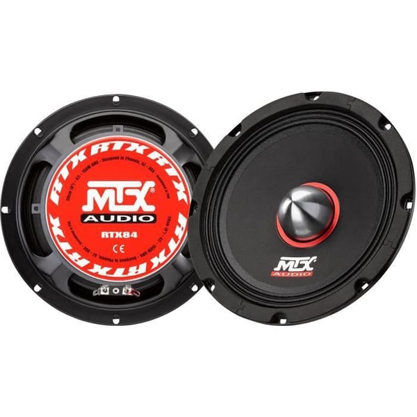 MTX AUDIO - Bilhøjttaler - MTX bas-mellemtone - RTX84 - Ø20cm - 51mm spole - 150W RMS - 600W - Peak 4O 97.7dB/2V/1m sælges enkeltvis