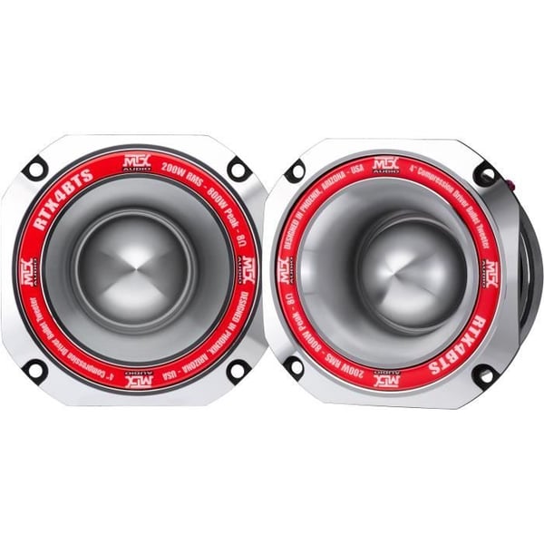 MTX AUDIO - MTX højeffektiv diskant RTX4BTs - Ø10 cm - 45 mm svingspole - 200 W RMS - 800 W - Peak 8O 103,0 dB/2 V/1 m sælges enkeltvis MTX AUDIO - MTX højeffektiv diskant RTX4BTs - Ø10 cm - 45 mm svingspole - 200 W RMS - 800 W - Peak 8O 103,0 dB/2 V/1 m sælges enkeltvis