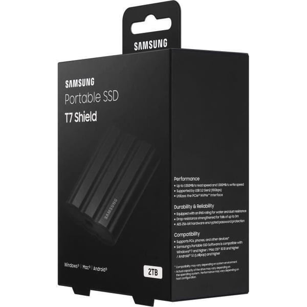 Samsung ulkoinen SSD T7 Shield 2TB musta MU-PE2T0S/EU