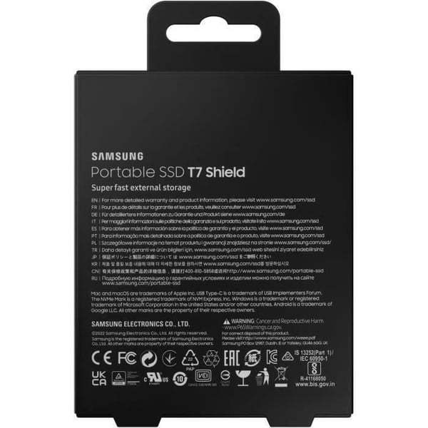 Samsung ulkoinen SSD T7 Shield 2TB musta MU-PE2T0S/EU