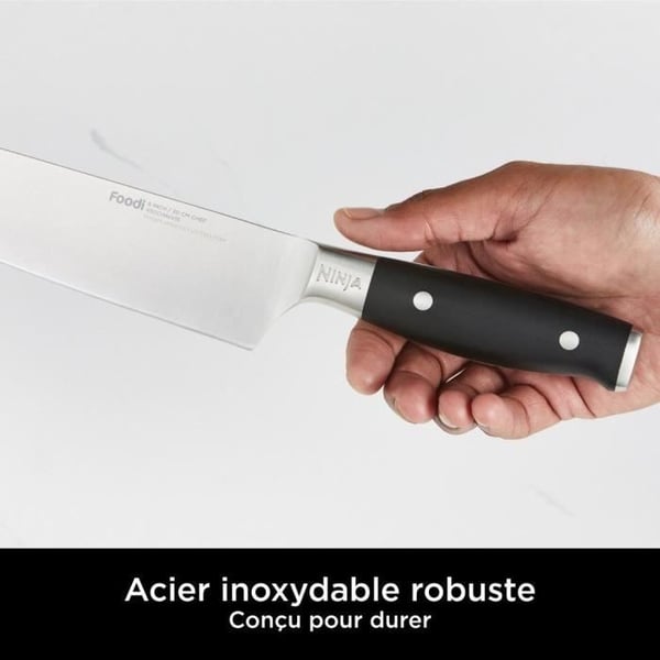 Knivblock - NINJA FOODI - StaySharp K32006EU - Med slipare - Knivset - 6 vassa delar - Svart