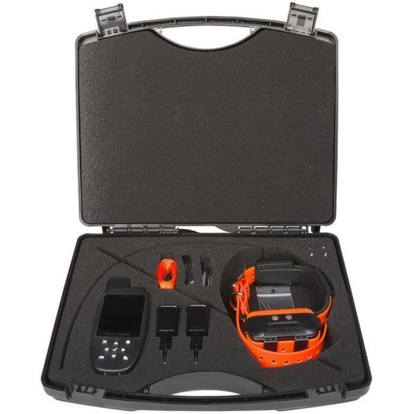 Komplett set halsband - GPS-tracker - NUM'AXES - CANICOM GPS 2 - Svart / Orange