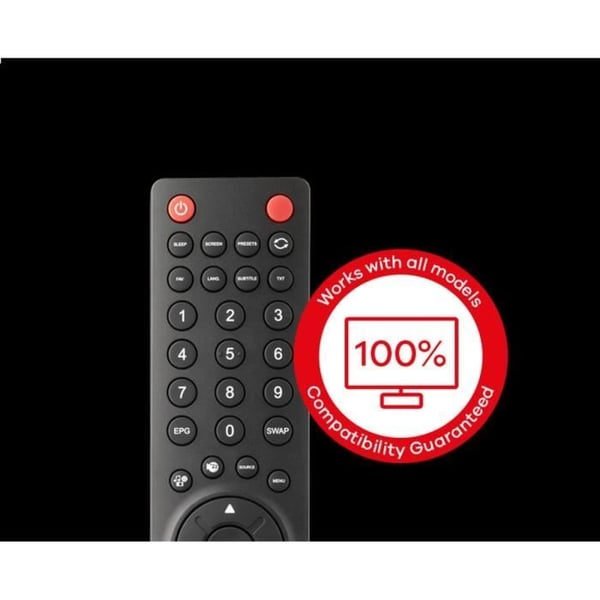 Yleiskaukosäädin - ONE FOR ALL - URC1921 - Yhteensopiva Sharp TV:n kanssa - Elegantti muotoilu - Musta väri