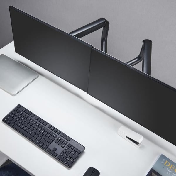 Dobbelt leddelt arm - OPLITE - MT10 - Sort - Ergonomisk - Justerbar - VESA-kompatibel