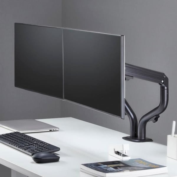 Dobbelt leddelt arm - OPLITE - MT10 - Sort - Ergonomisk - Justerbar - VESA-kompatibel
