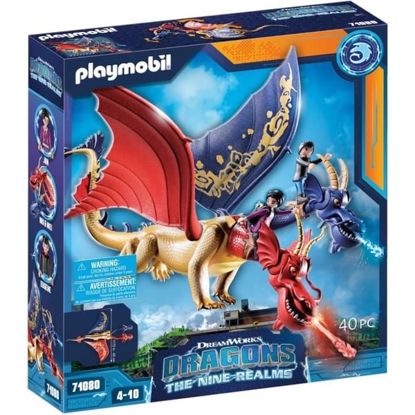 PLAYMOBIL 71080 Drager WuWei & Jun. Børnelegetøj. 2 figurer og tilbehør. Dragons Nine Realms