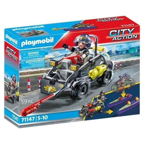 PLAYMOBIL 71147 Transformerende Bandit ATV. Elite Politienhed. CityAction. Fra 5 år