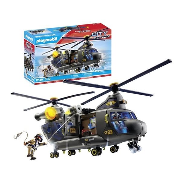 PLAYMOBIL 71149 Specialstyrketransporthelikopter. Politi. CityAction. Eliteenhed. 117 dele. Fra 5 år.