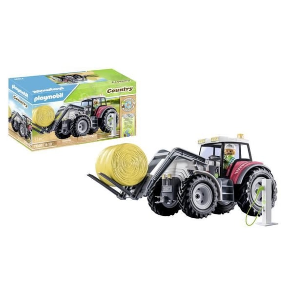 PLAYMOBIL 71305 Stor elektrisk traktor. Landliv. 31 dele. Fra 5 år.