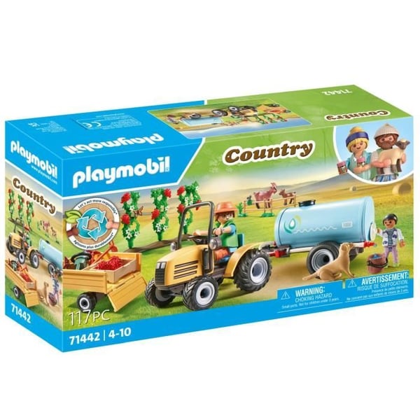 PLAYMOBIL 71442 Landmand med traktor og tank. Landliv. 117 dele. Fra 4 år.