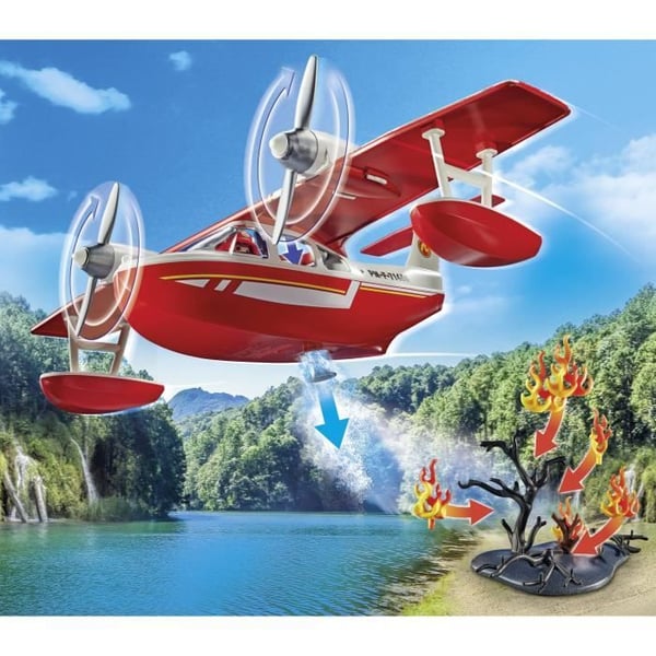 PLAYMOBIL 71463 Vandflyver med brandmand - Action Heroes - Brandmænd - Fra 4 år