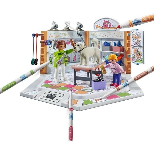 PLAYMOBIL Color 71514 Trimsalong. Crayola-kritor att rita på figurer. 61 delar. Från 5 år
