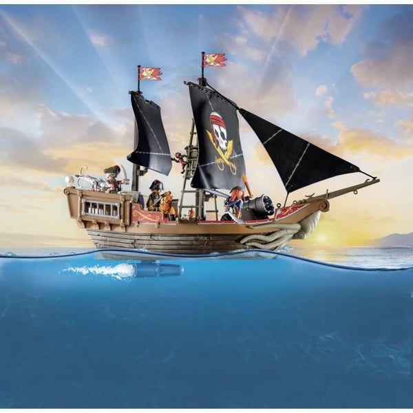 PLAYMOBIL 71530 Piratskib. 137 dele inklusive 3 figurer og 4 dyr. Pirater. Kreativ rolleleg. Fra 4 år